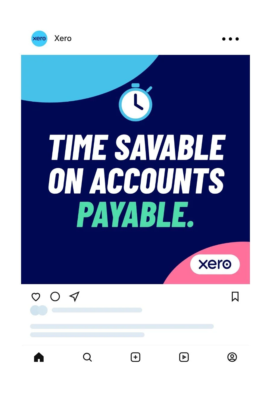 Xero social post: Time savable on accounts payable.