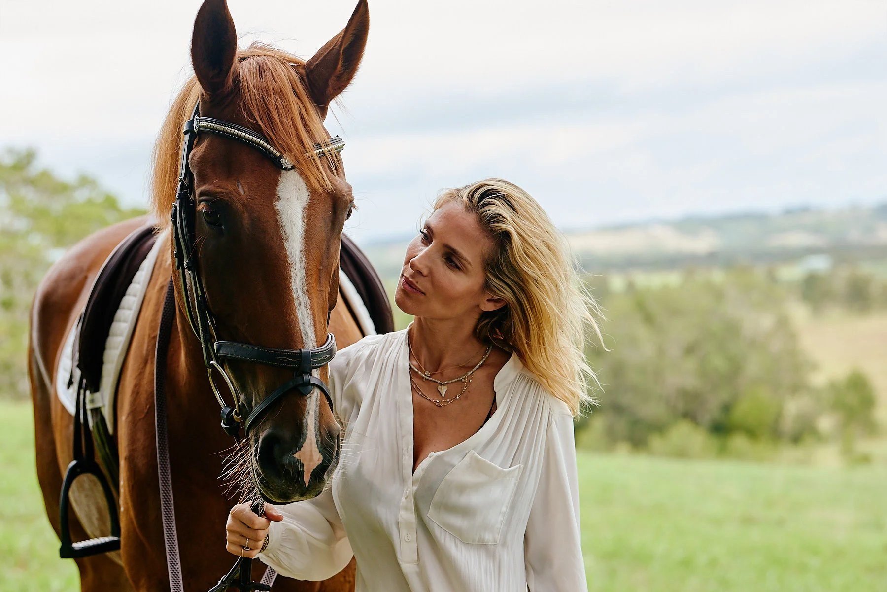 Elsa Pataky with a horse