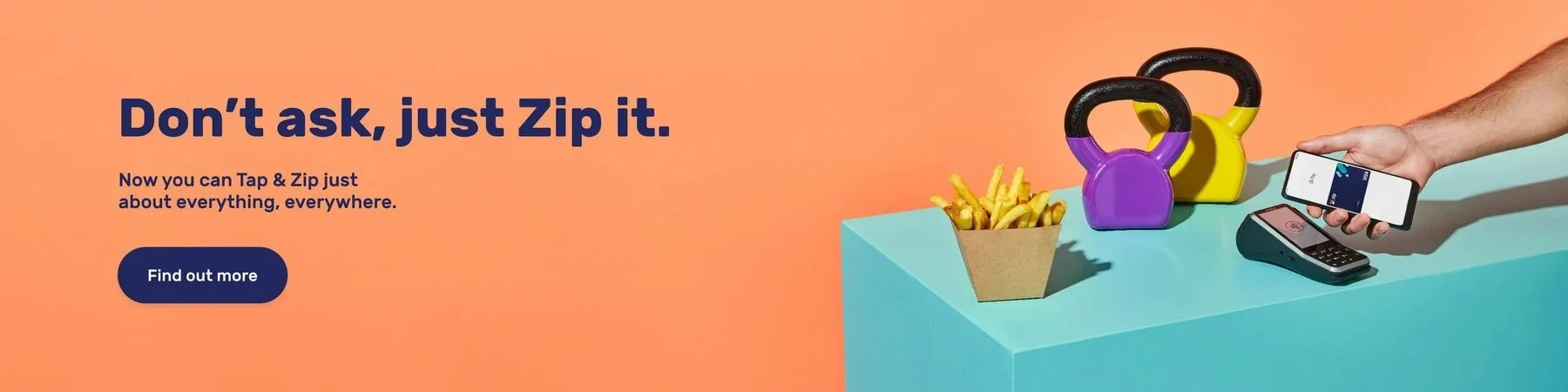 Web banner: Don’t ask, just Zip it