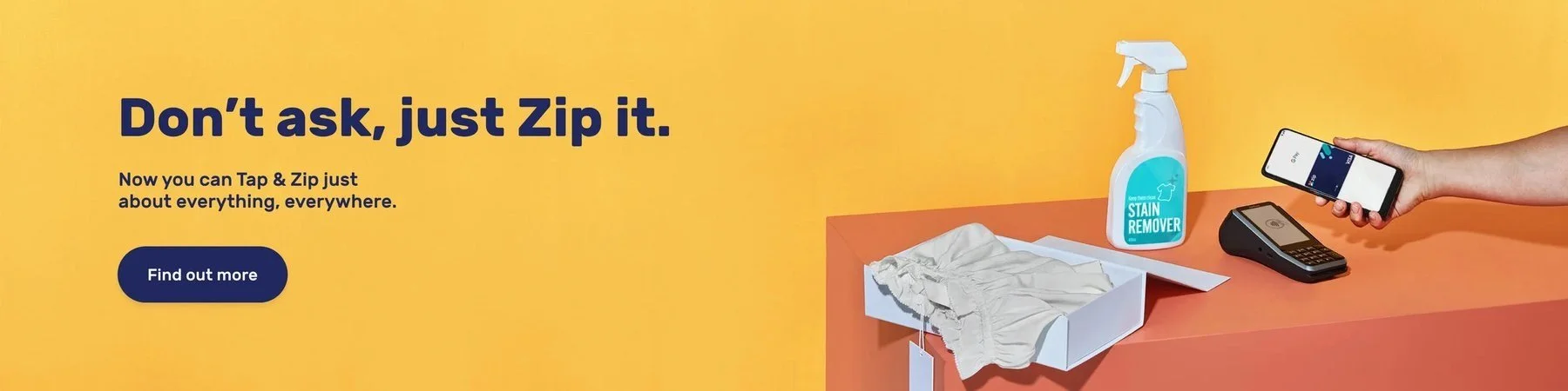 Web banner: Don’t ask, just Zip it
