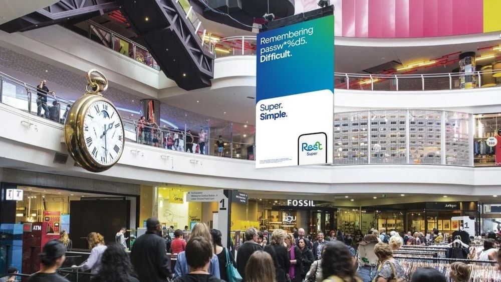 Shopping centre banner: Remembering where you parked. Difficult.