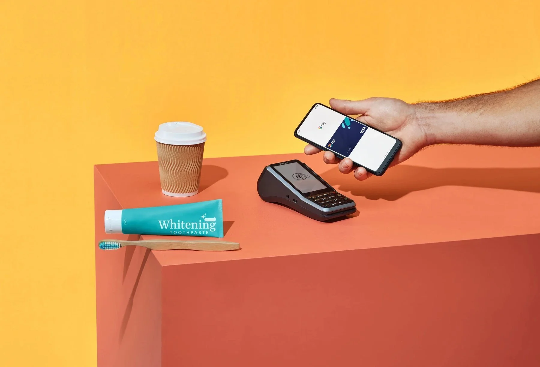 Coffee and whitening toothpaste