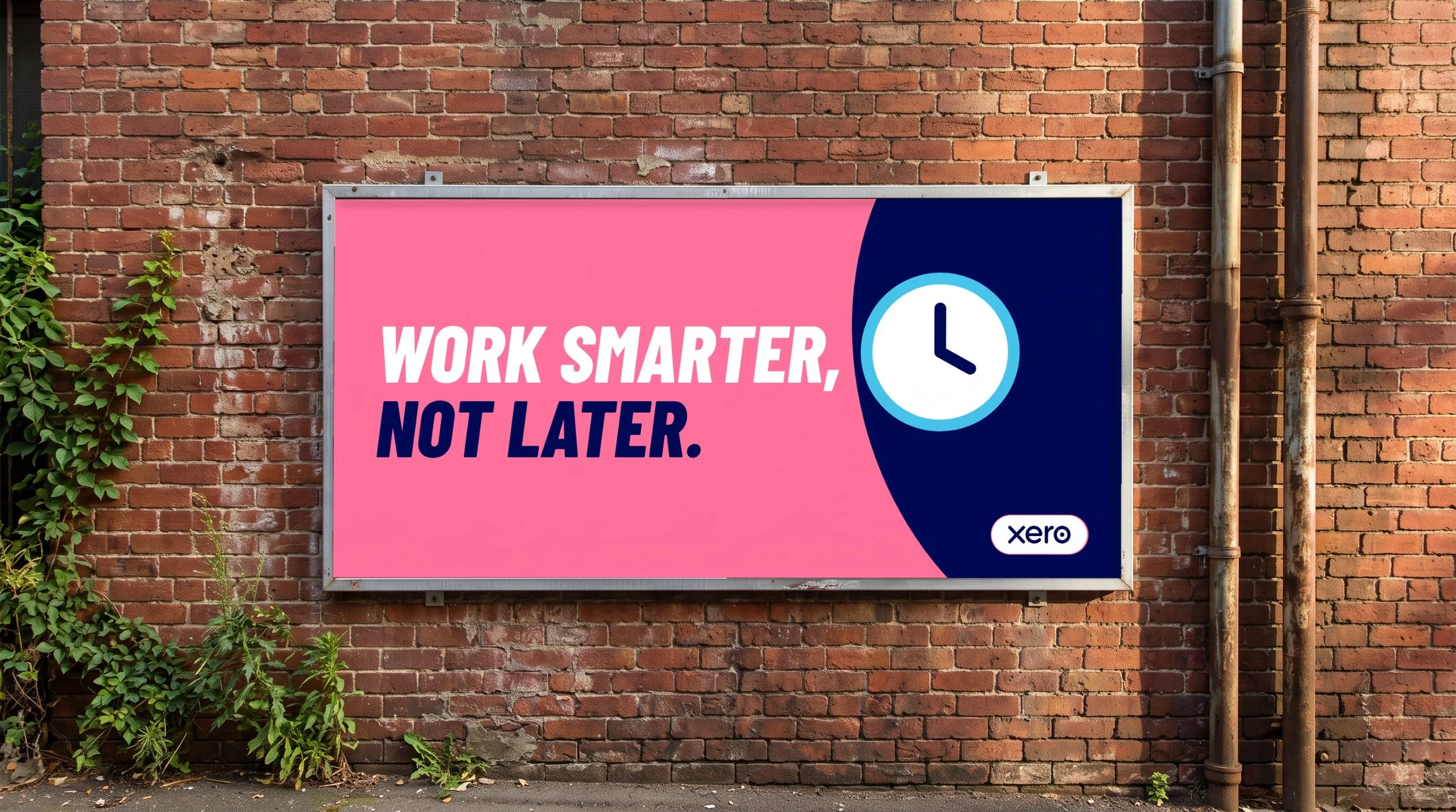 Xero billboard: Work smarter, not later.