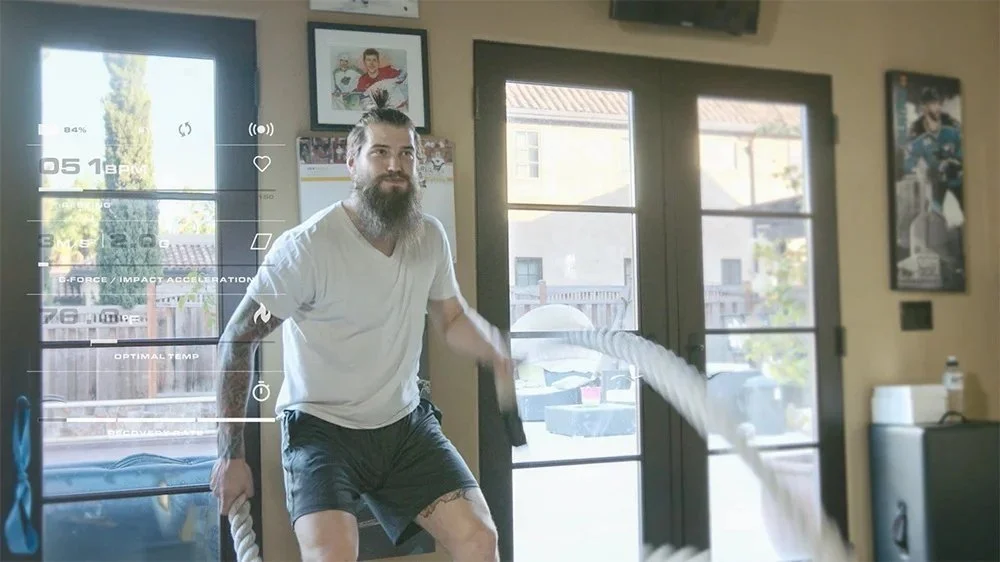 Brent Burns training with battle ropes