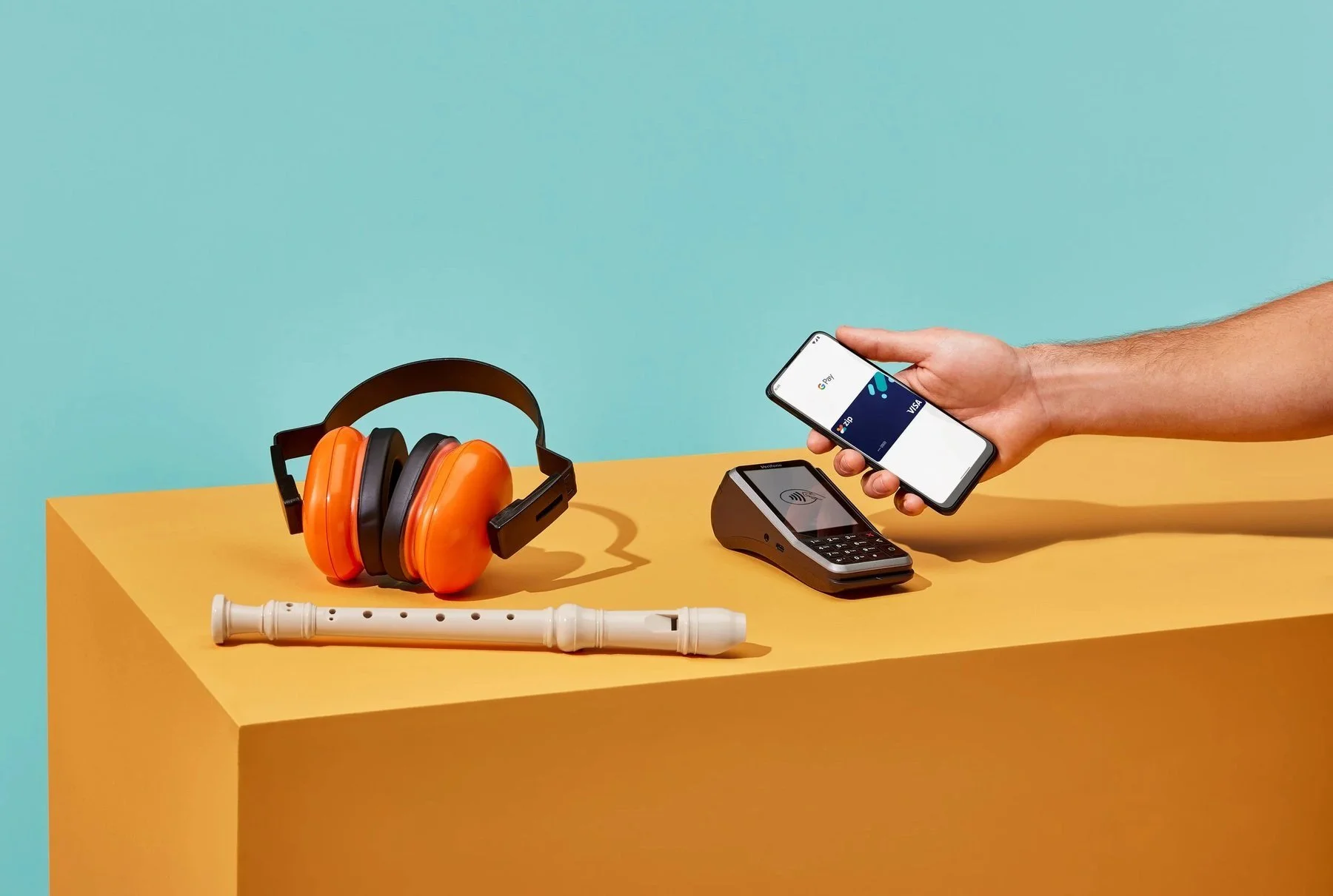 Ear muffs and a recorder