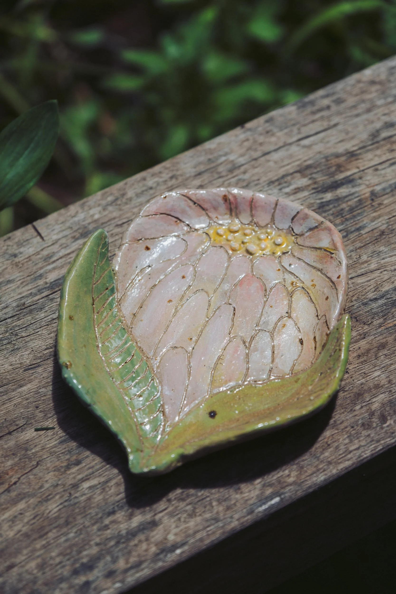 Protea – Pink and Green Spoon Rest