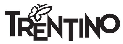 Trentino logo with stylized leaf and butterfly.