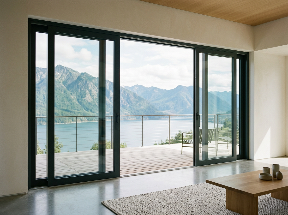 Ventanas de aluminio con hojas fijas y correderas