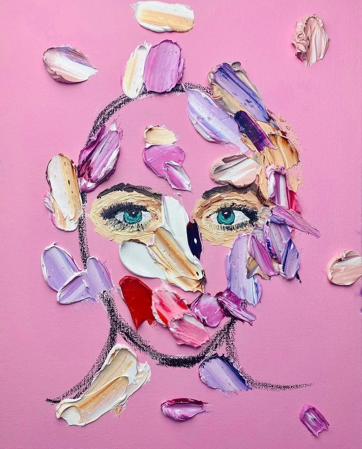 Kay - 30x40cm - acrylic, charcoal & oil on canvas - 2021