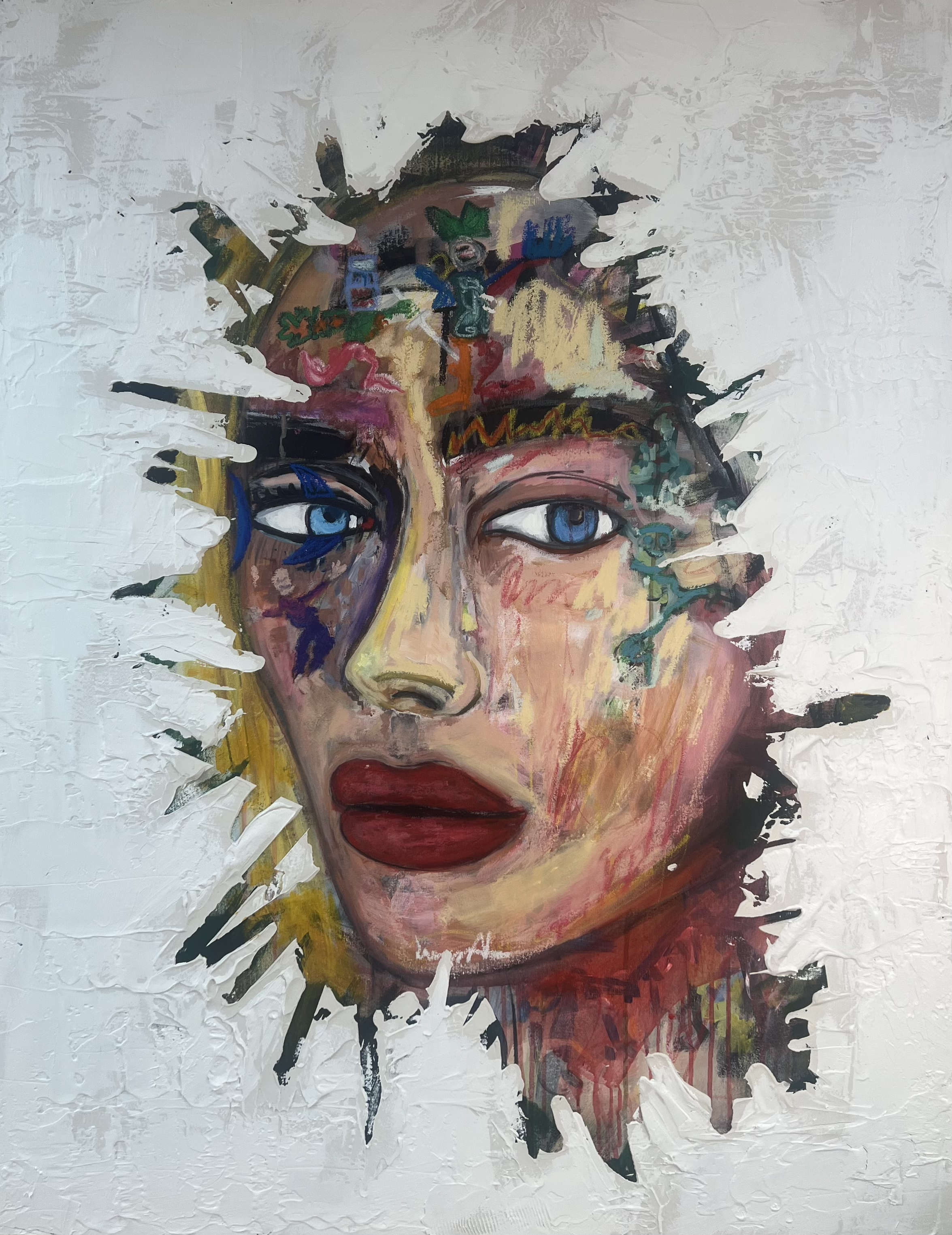 Frenzied Tempo - 100 x 120cm - mix media on canvas - 2025
