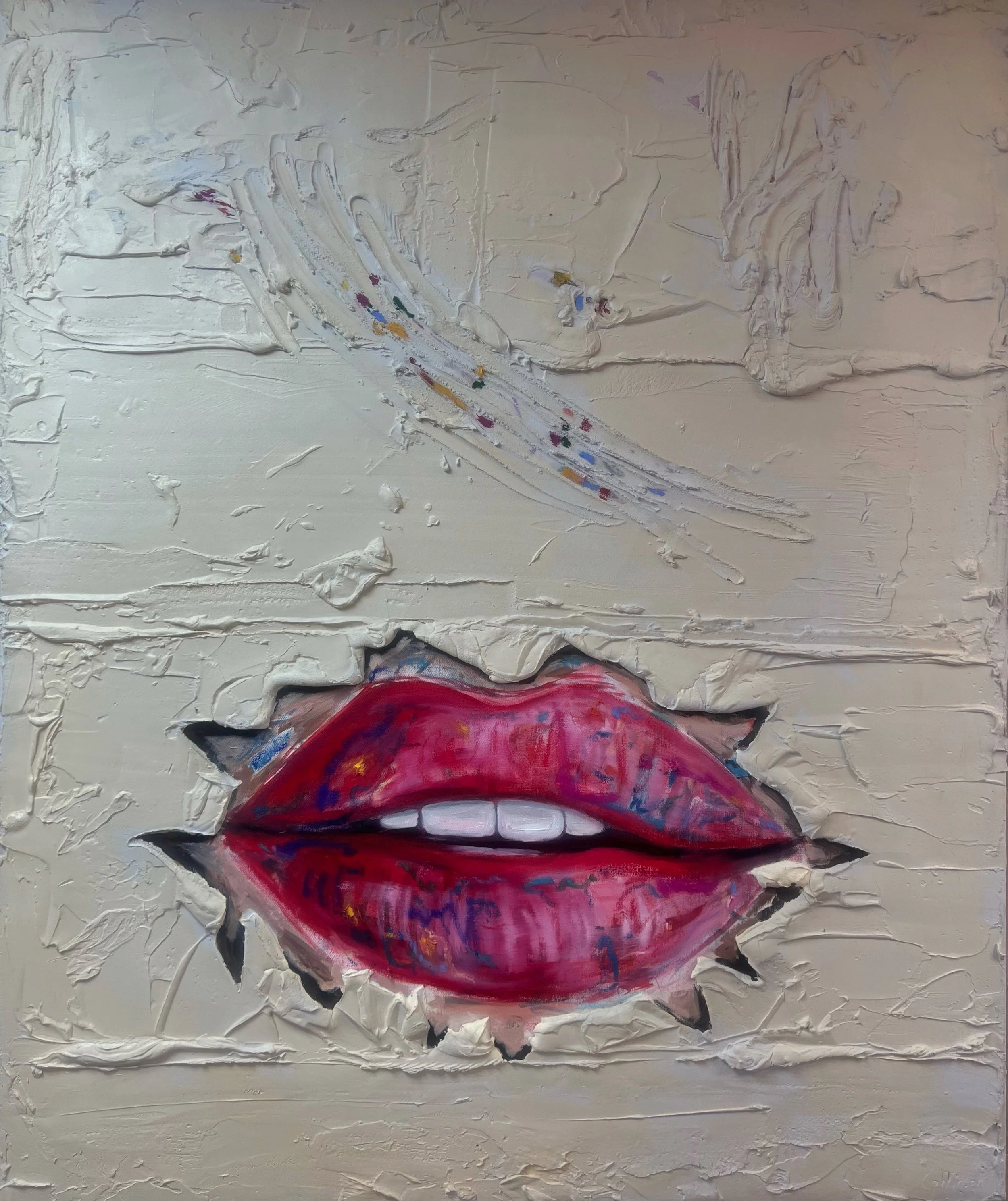 Kiss me quick - 100 x 120cm - mix media on canvas - 2025