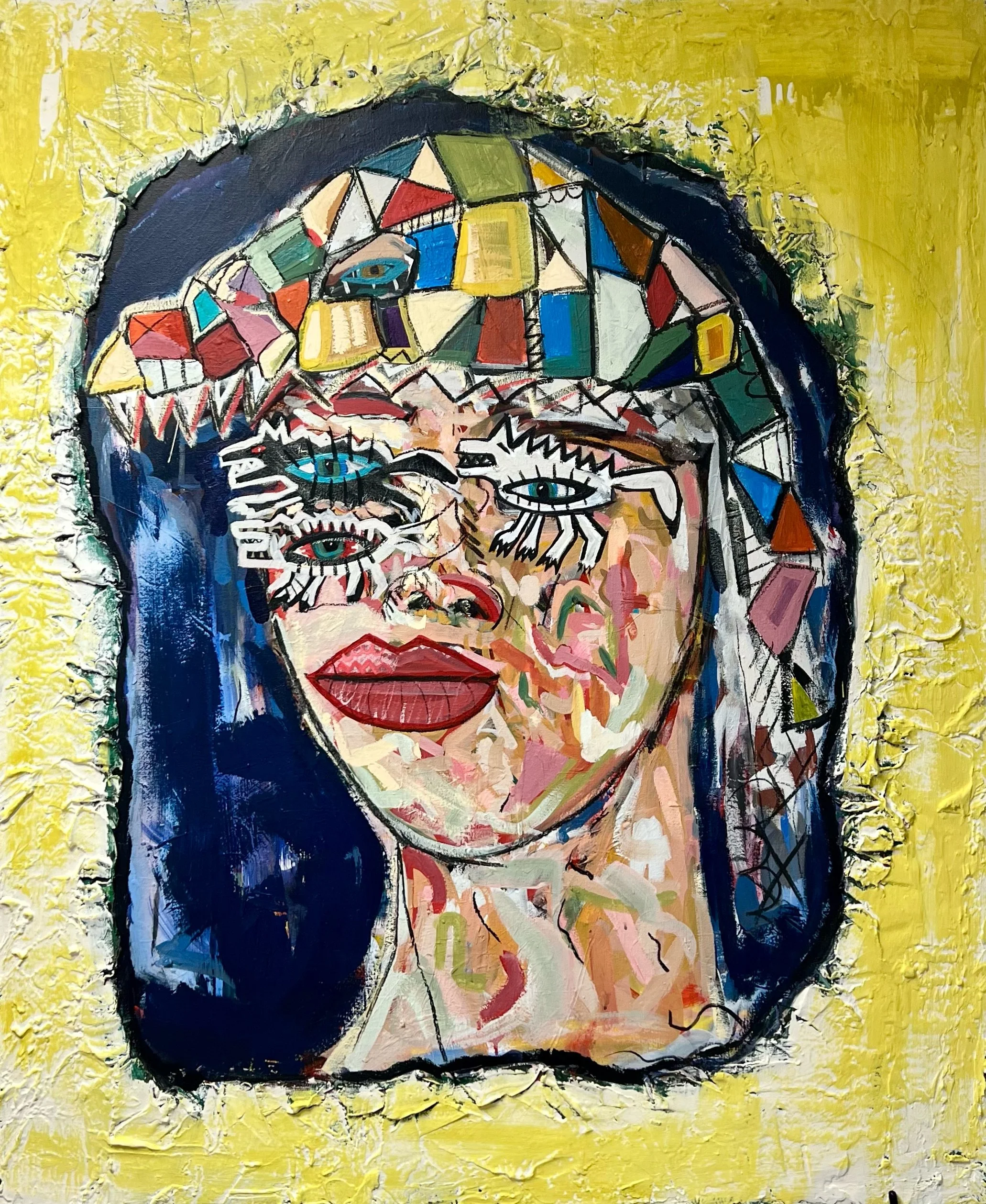 The Wolf pack never travels alone - 100 x 120 cm - mix media on canvas 2026