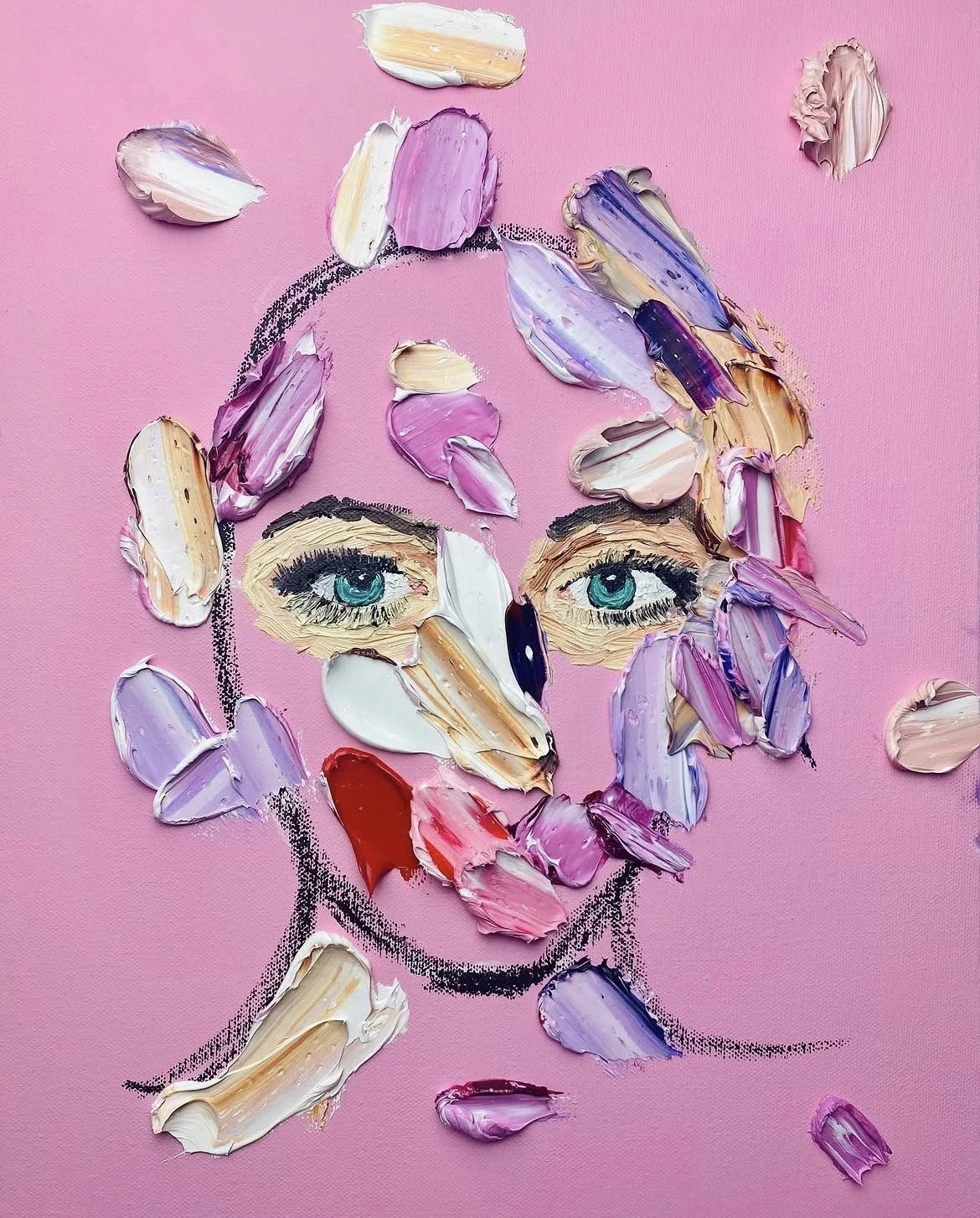 Kay - 30x40cm - acrylic, charcoal & oil on canvas - 2021