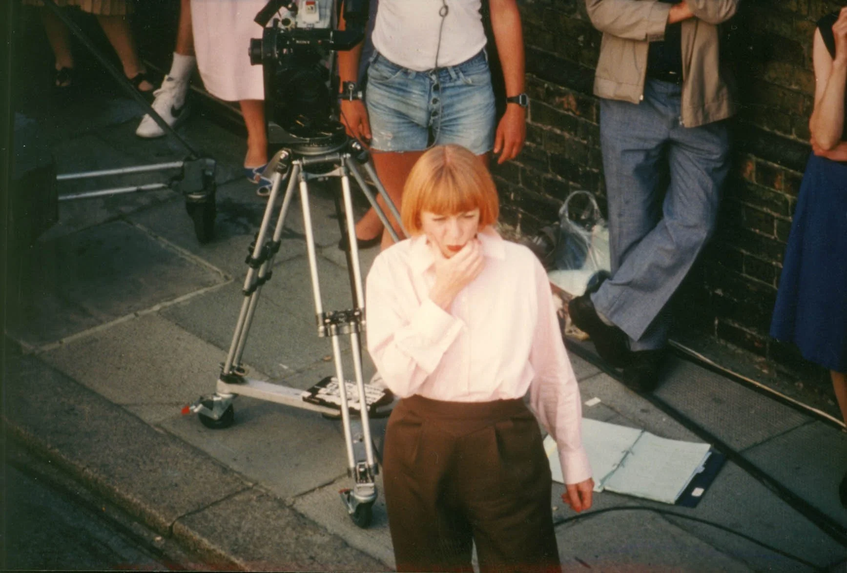 Geraldine McEwan filming the TV series Mapp and Lucia.