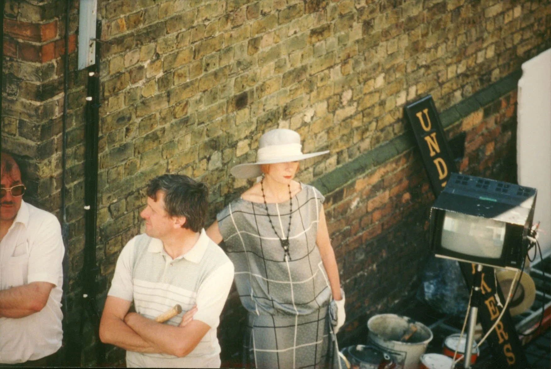 Geraldine McEwan filming the TV series Mapp and Lucia.