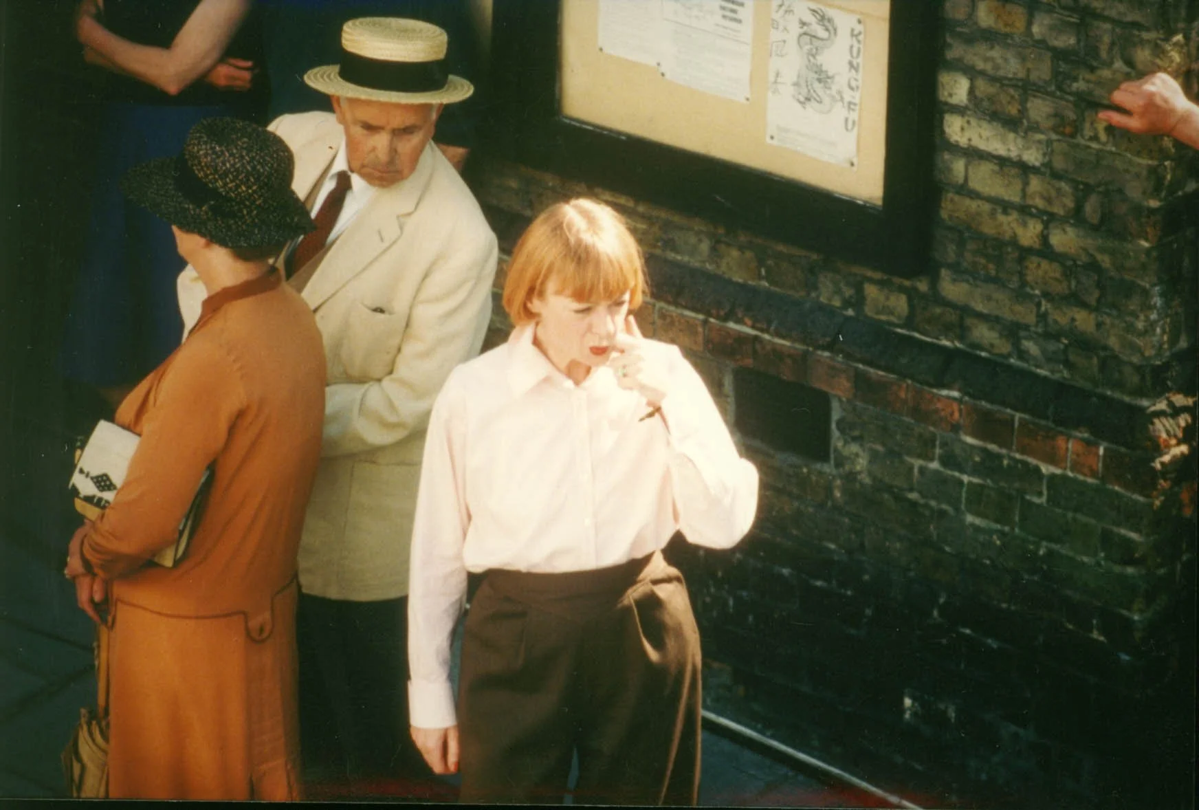 Geraldine McEwan filming the TV series Mapp and Lucia.