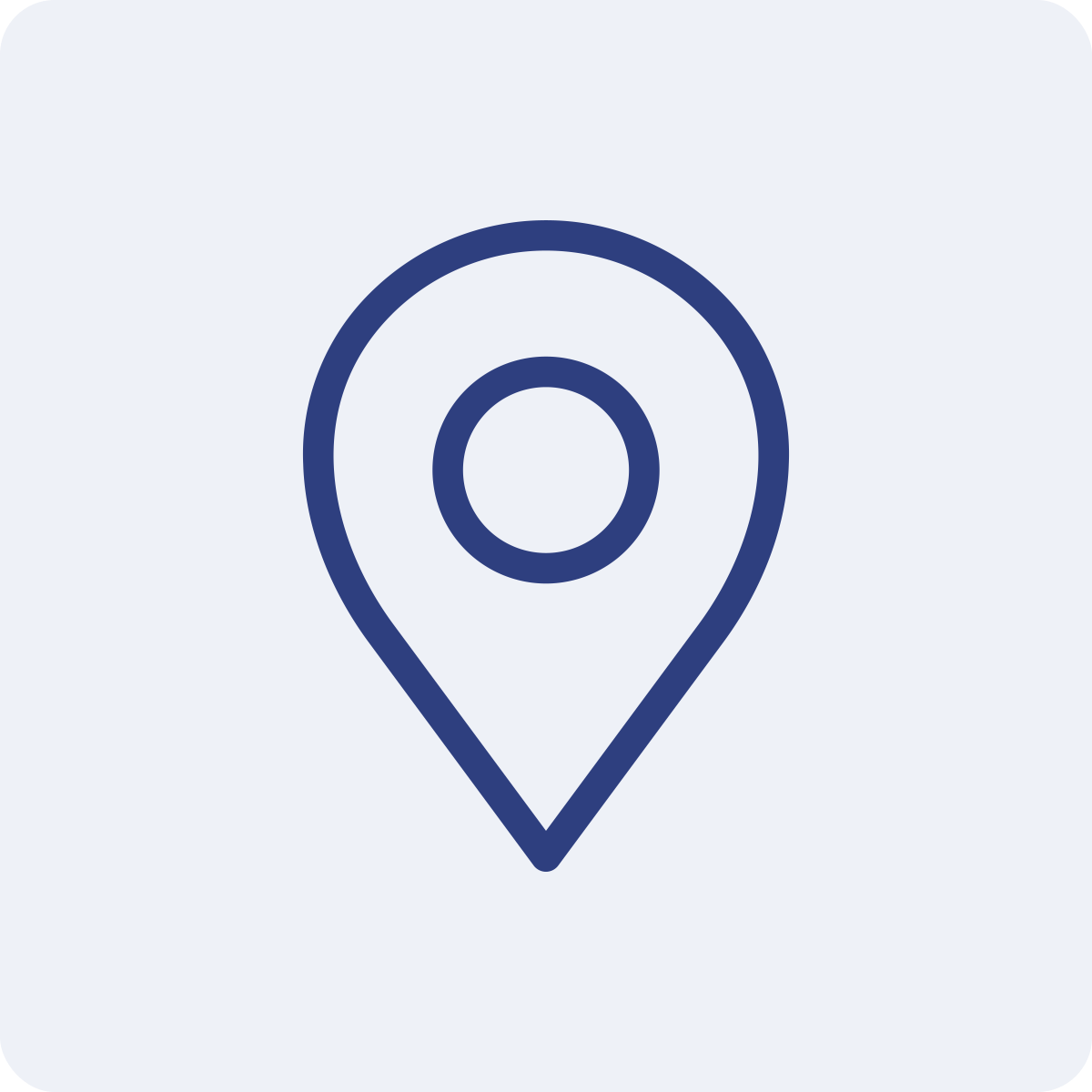 Map location pin icon on a light background.
