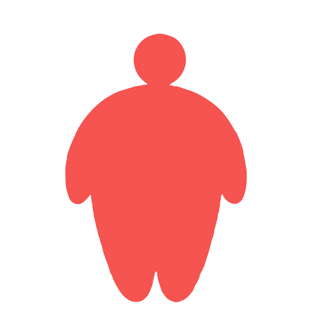 Illustration of a heavier figure standing with arms by their sides: the starting point