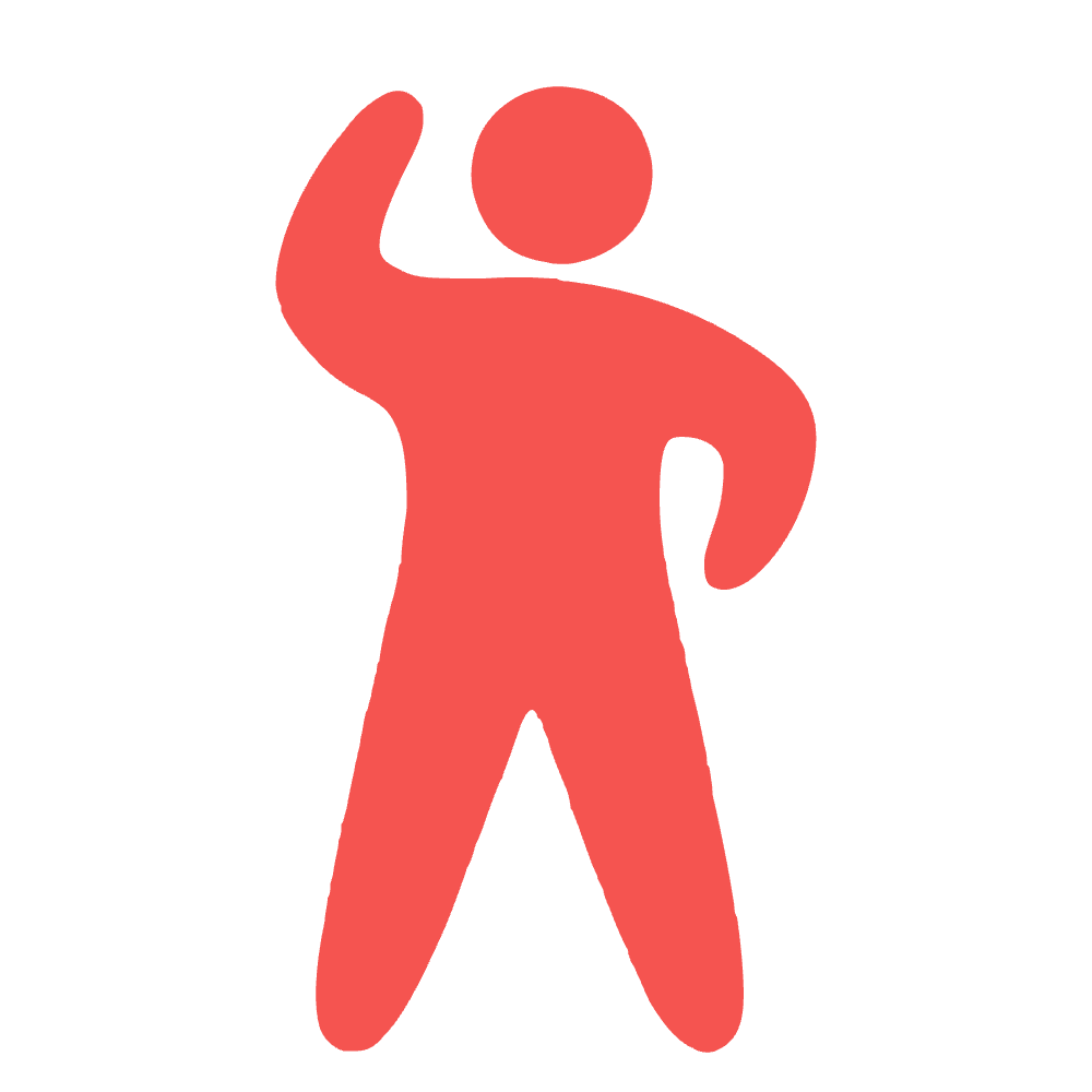 Illustration of a slimmer figure with one arm raised and a hand on the hip: Phase 2, the Progress Phase