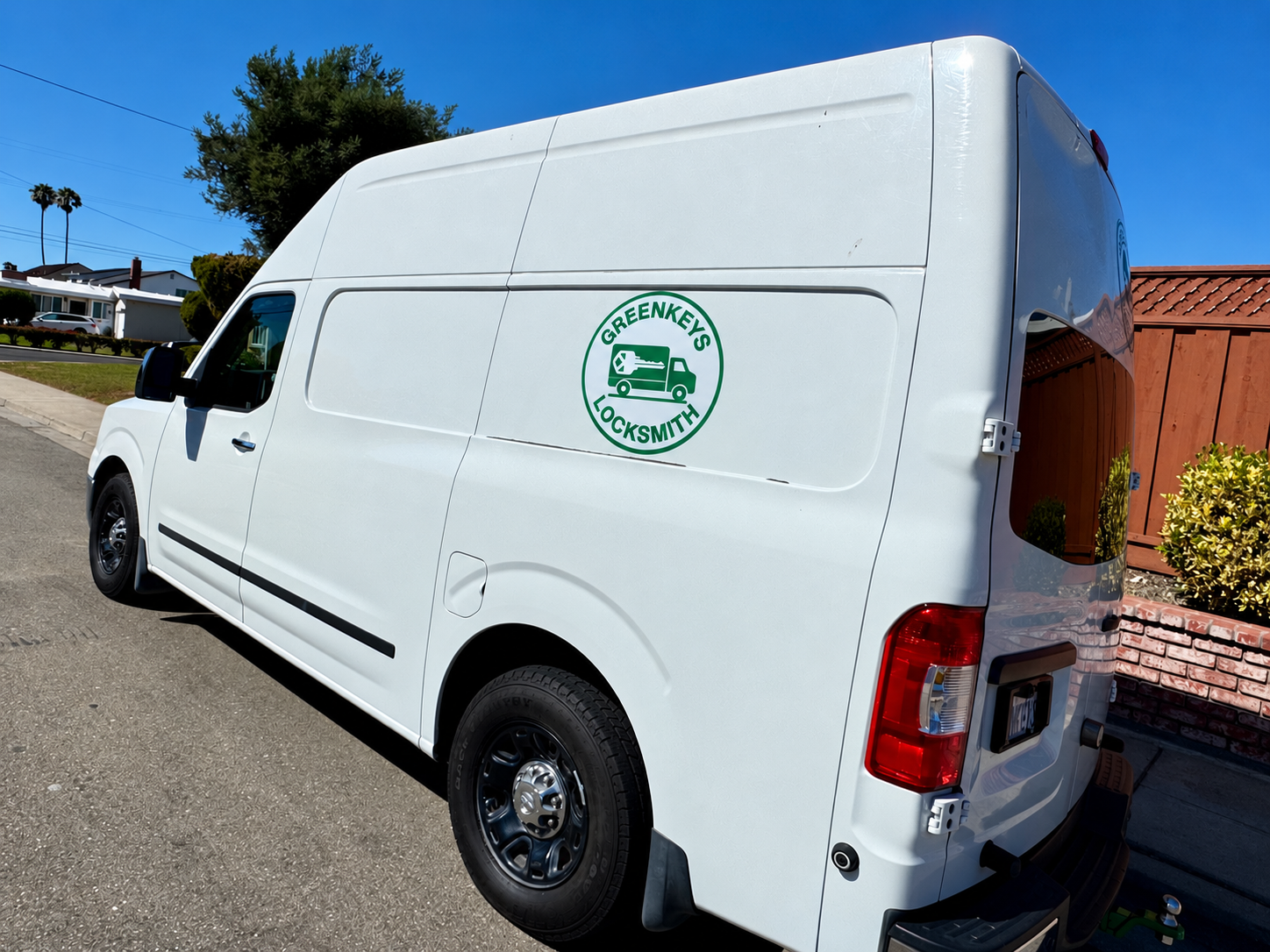 GreenKeys Locksmith van — mobile locksmith serving Fremont, Newark, Union City, Palo Alto, and Menlo Park