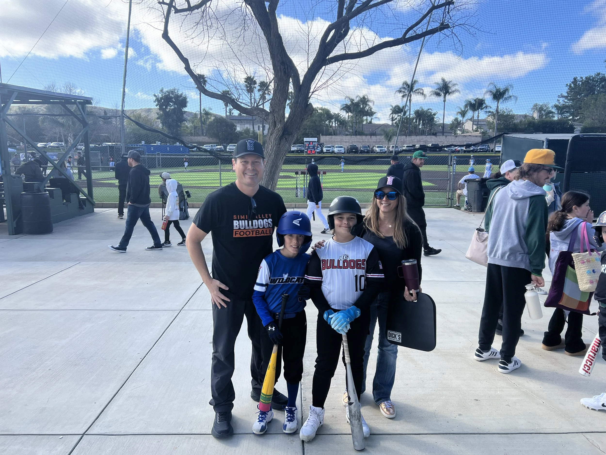  James, Tabitha and their sons during a weekend of youth baseball games. 
