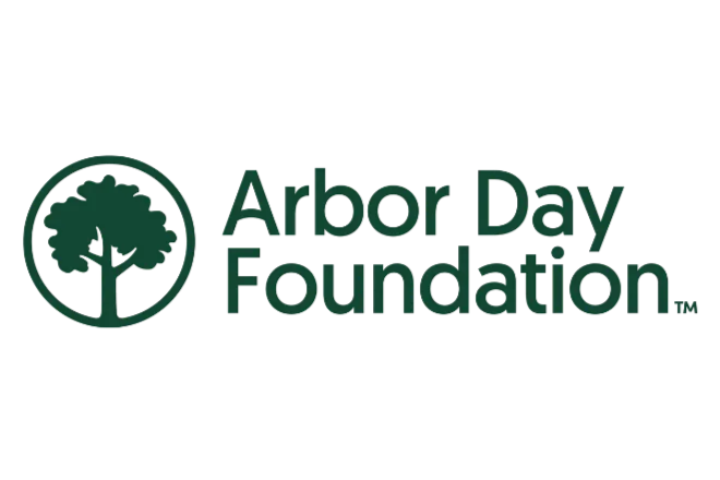 Arbor Day Foundation logo with a stylized tree inside a circle