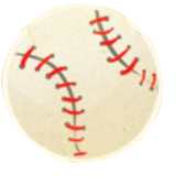 Close-up of a baseball with red stitching