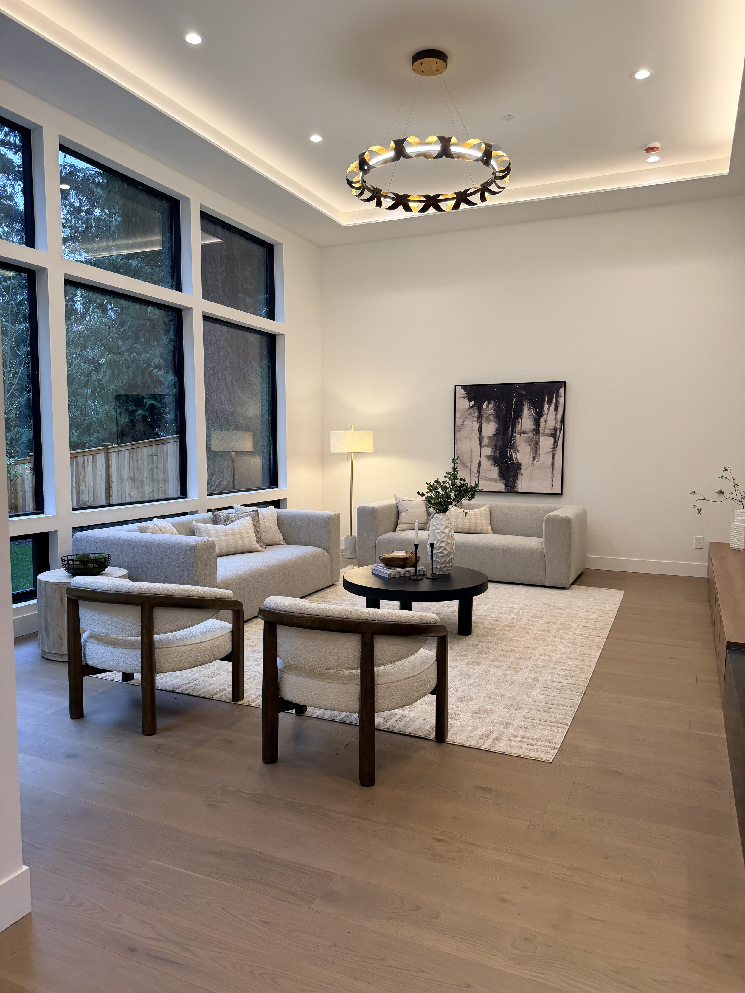 Clean, bright living room in a Seattle-area home
