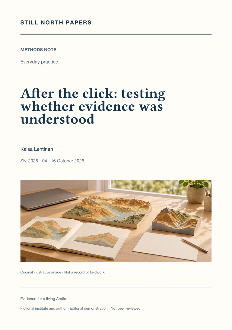 Cover of After the click: testing whether evidence was understood