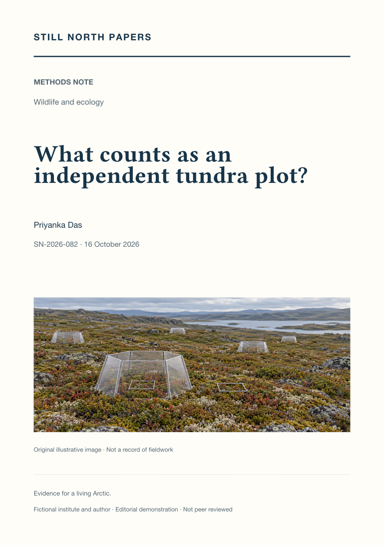 Cover of What counts as an independent tundra plot?