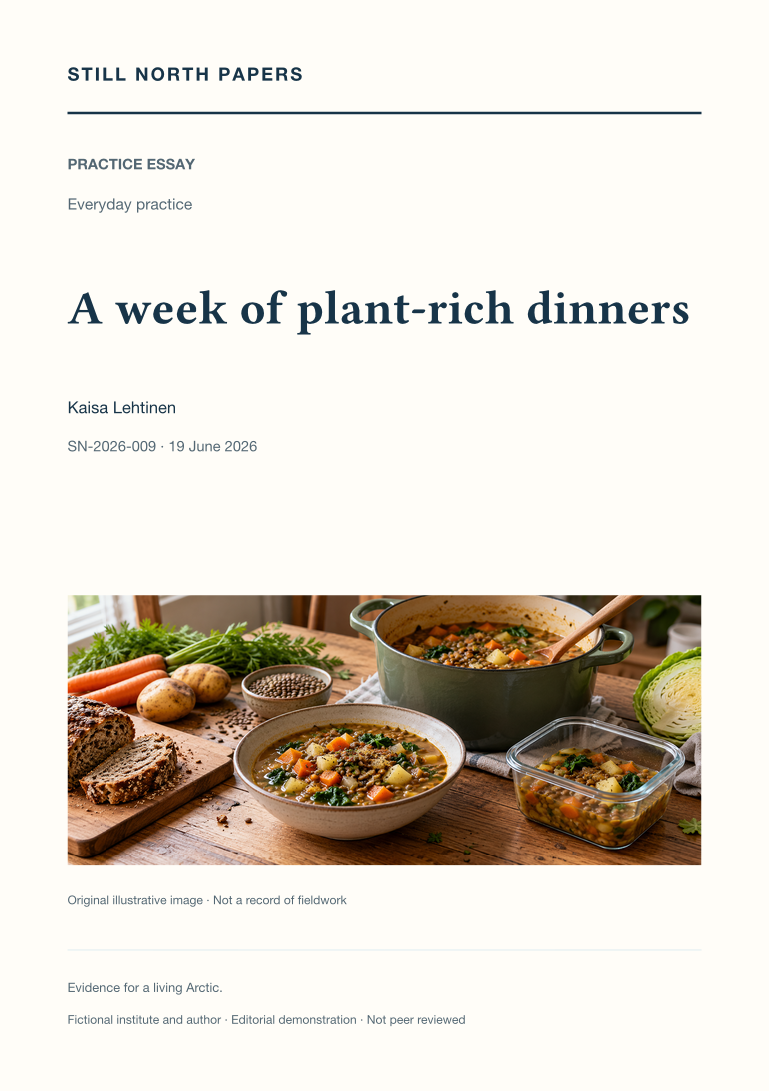 A week of plant-rich dinners