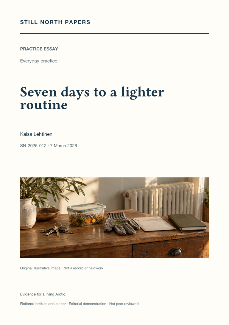 Seven days to a lighter routine
