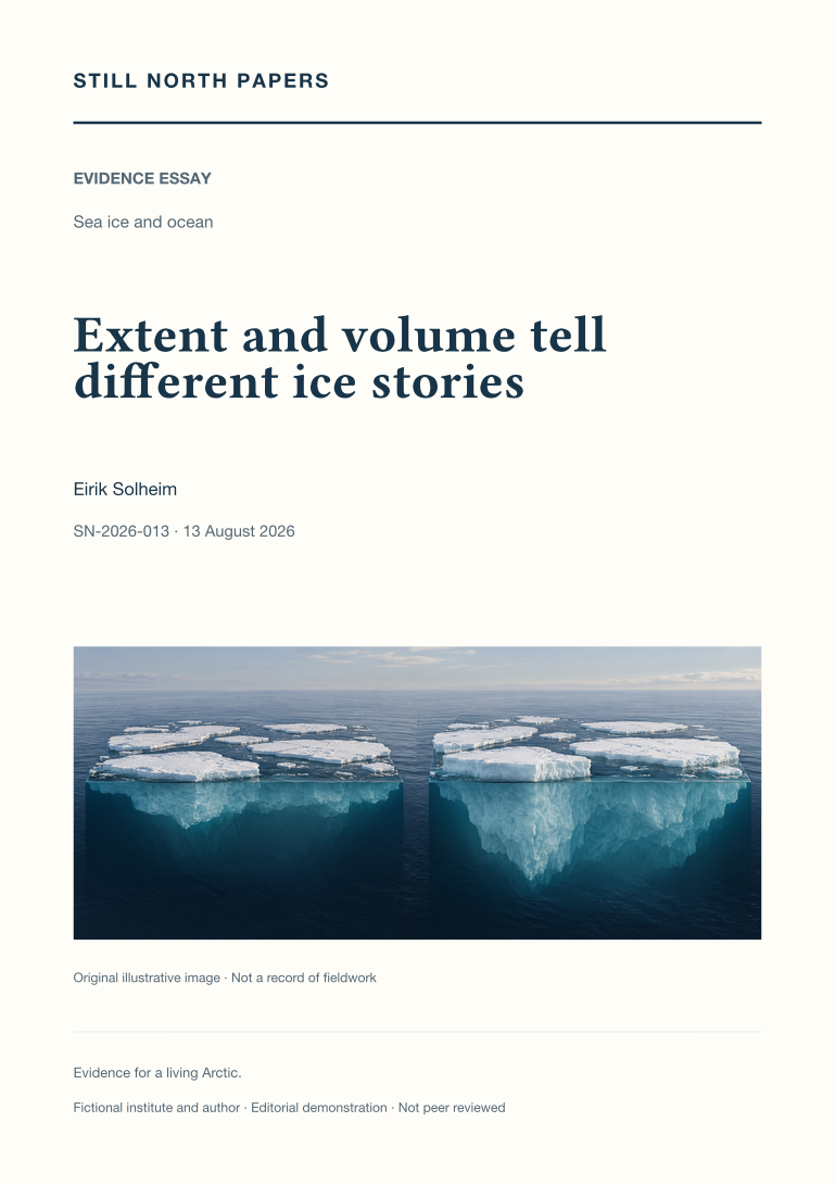 Extent and volume tell different ice stories