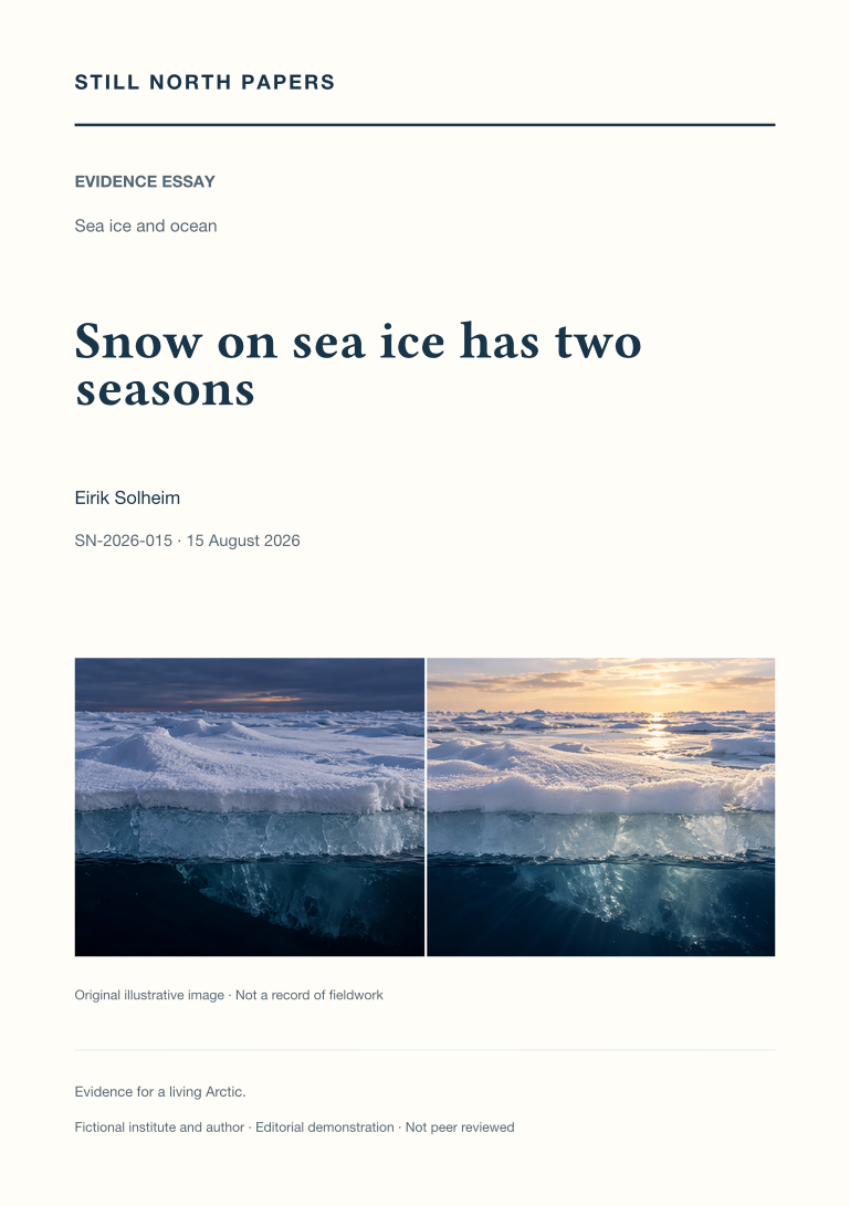 Snow on sea ice has two seasons