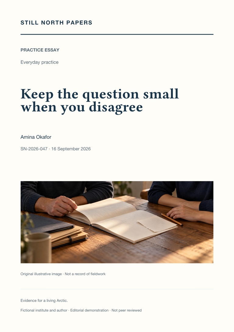 Keep the question small when you disagree
