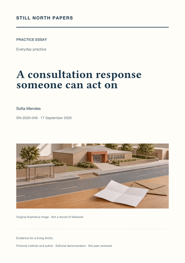 A consultation response someone can act on