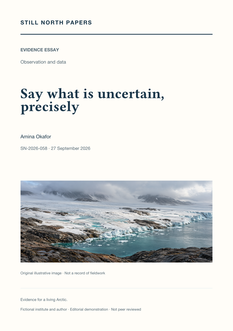 Say what is uncertain, precisely