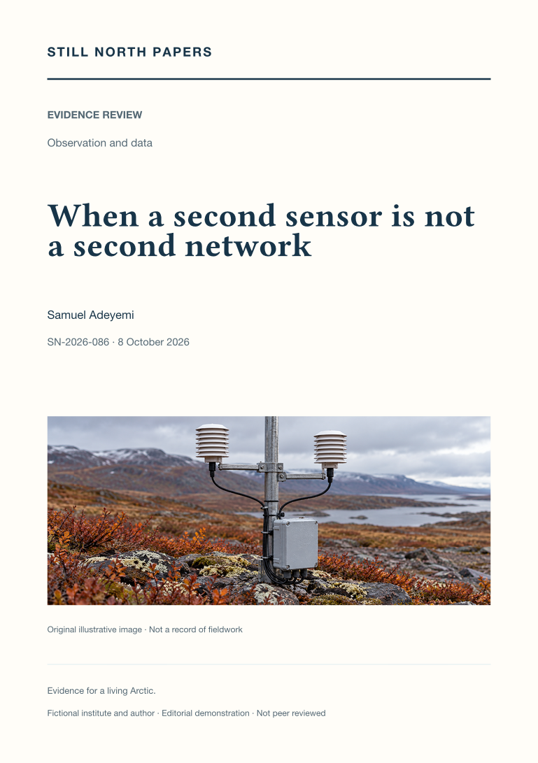When a second sensor is not a second network