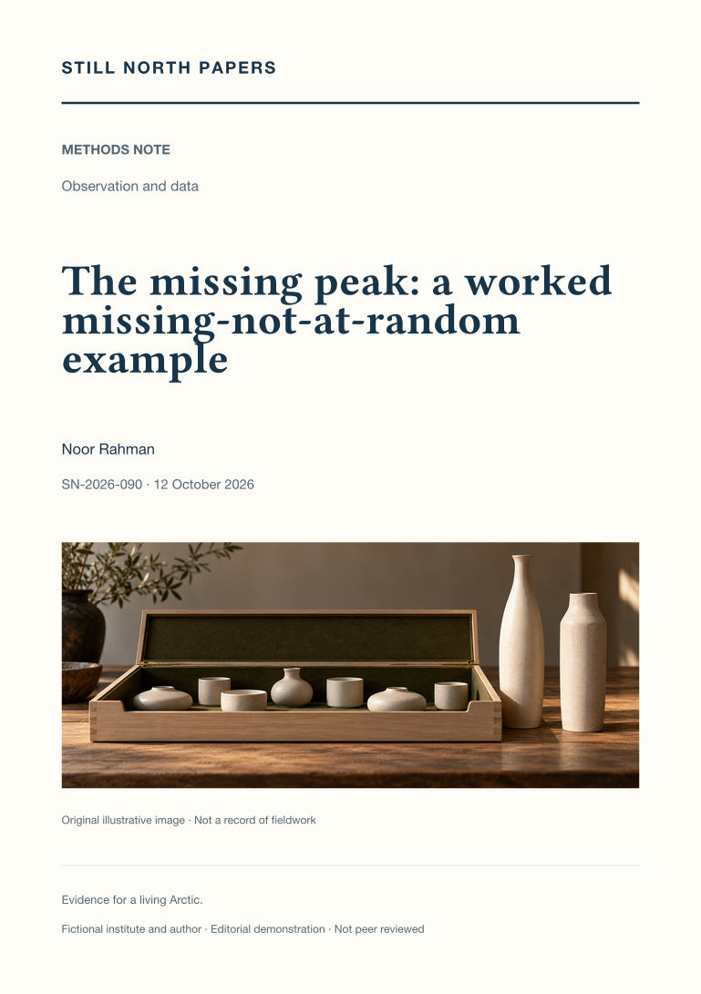The missing peak: a worked missing-not-at-random example