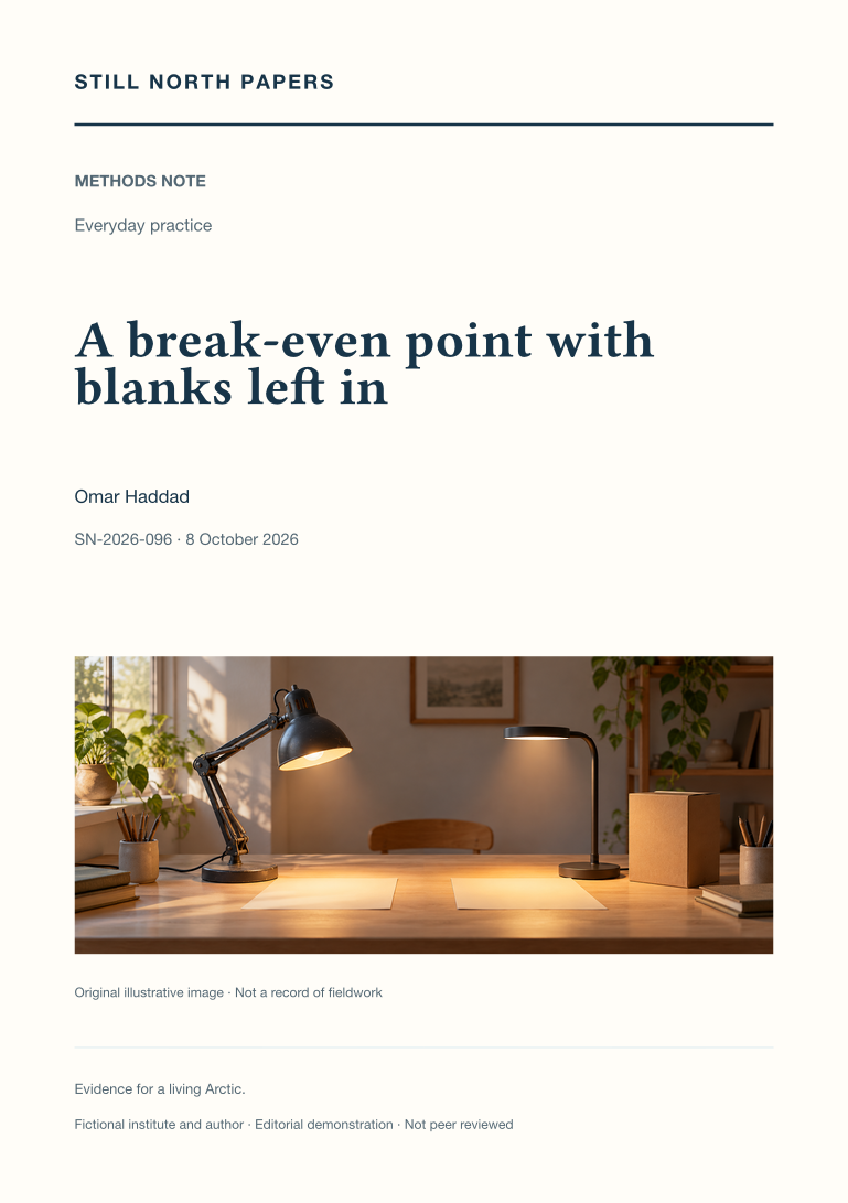 A break-even point with blanks left in