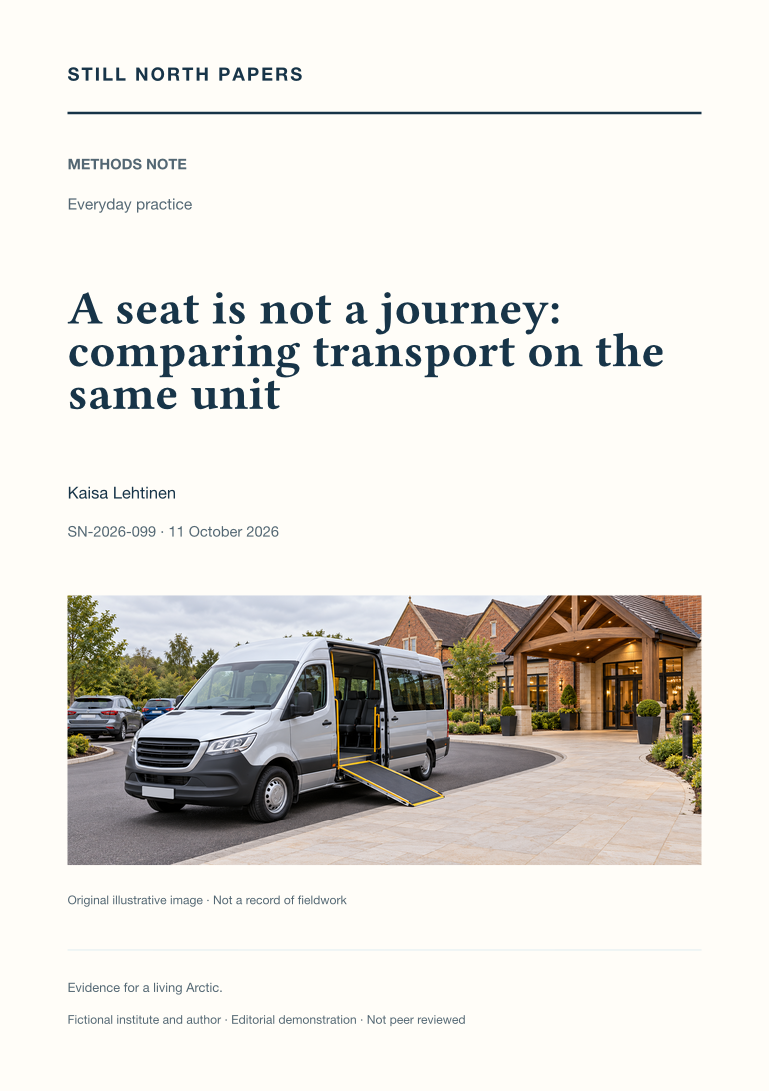 A seat is not a journey: comparing transport on the same unit
