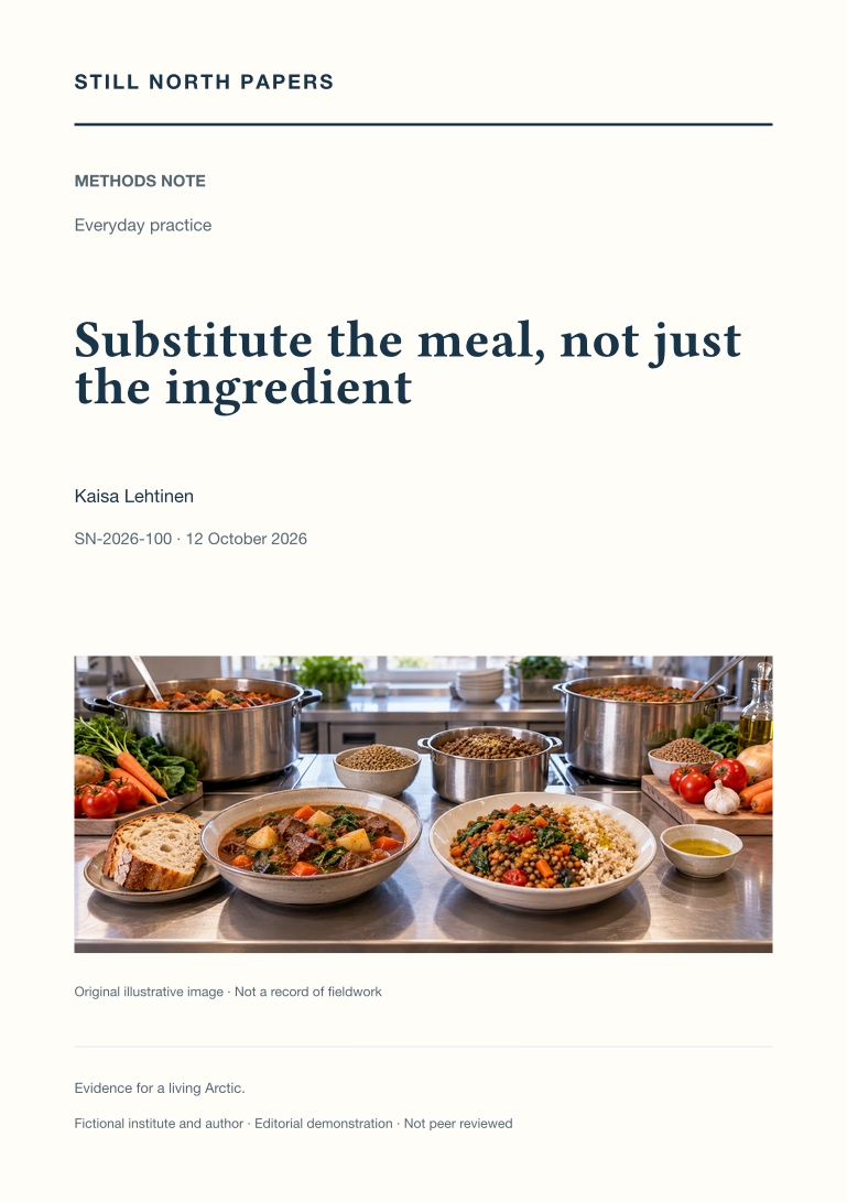 Substitute the meal, not just the ingredient