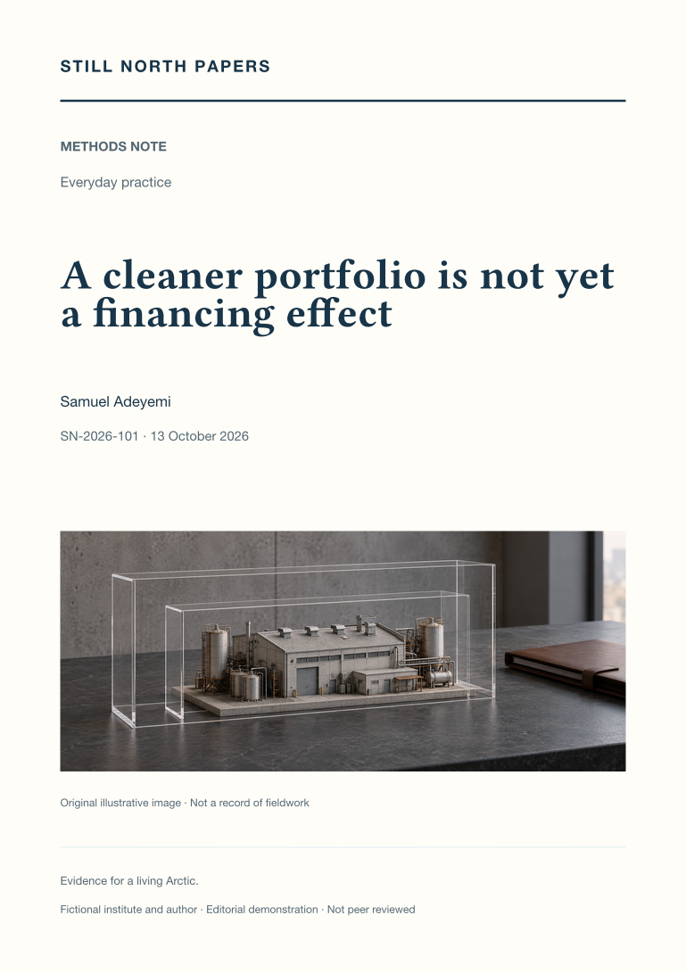 A cleaner portfolio is not yet a financing effect