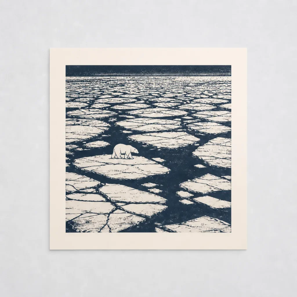 product polar bear ice edge print · illustrative artwork