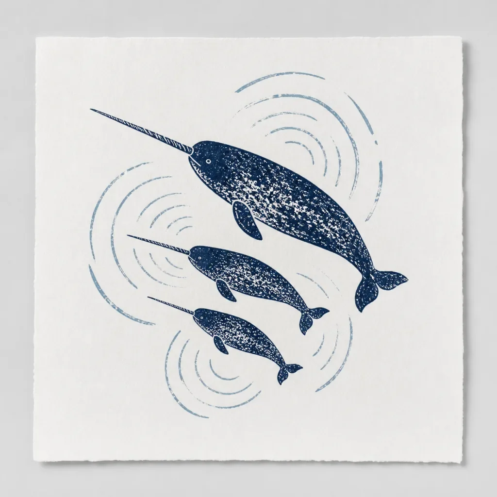 product narwhal soundscape print · illustrative artwork