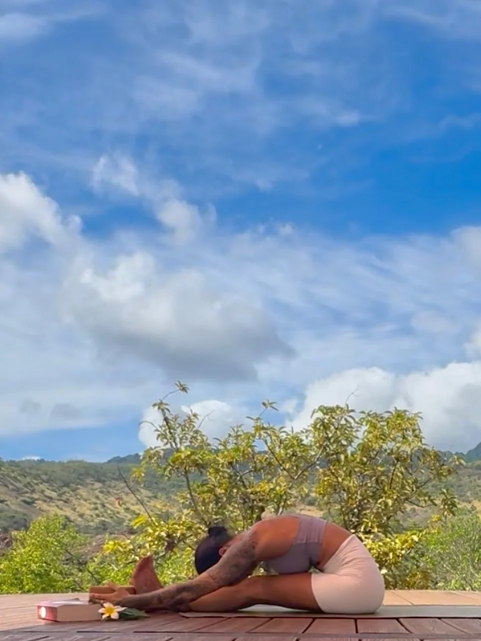 Come relax, move, and center. We need to collectively take it down a notch 😂🫶, but for real. Happy to guide your practice and chill out with you while we&rsquo;re held by this beautiful nature. Sunday 8:15-9:30 am #hawaiiyogateacher #waialuayoga #h