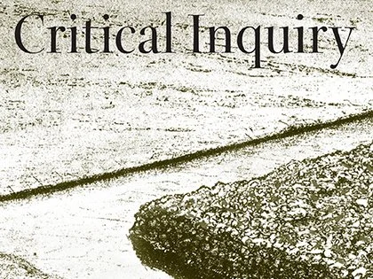 Critical Inquiry journal cover featuring a grainy black-and-white abstract texture