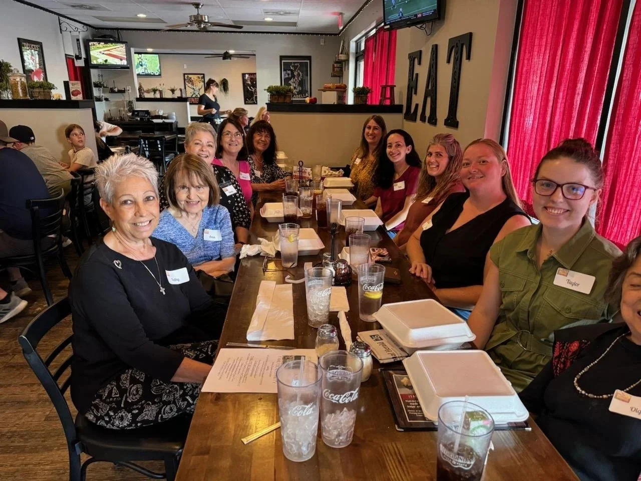 Women's Ministry members at a monthly lunch
