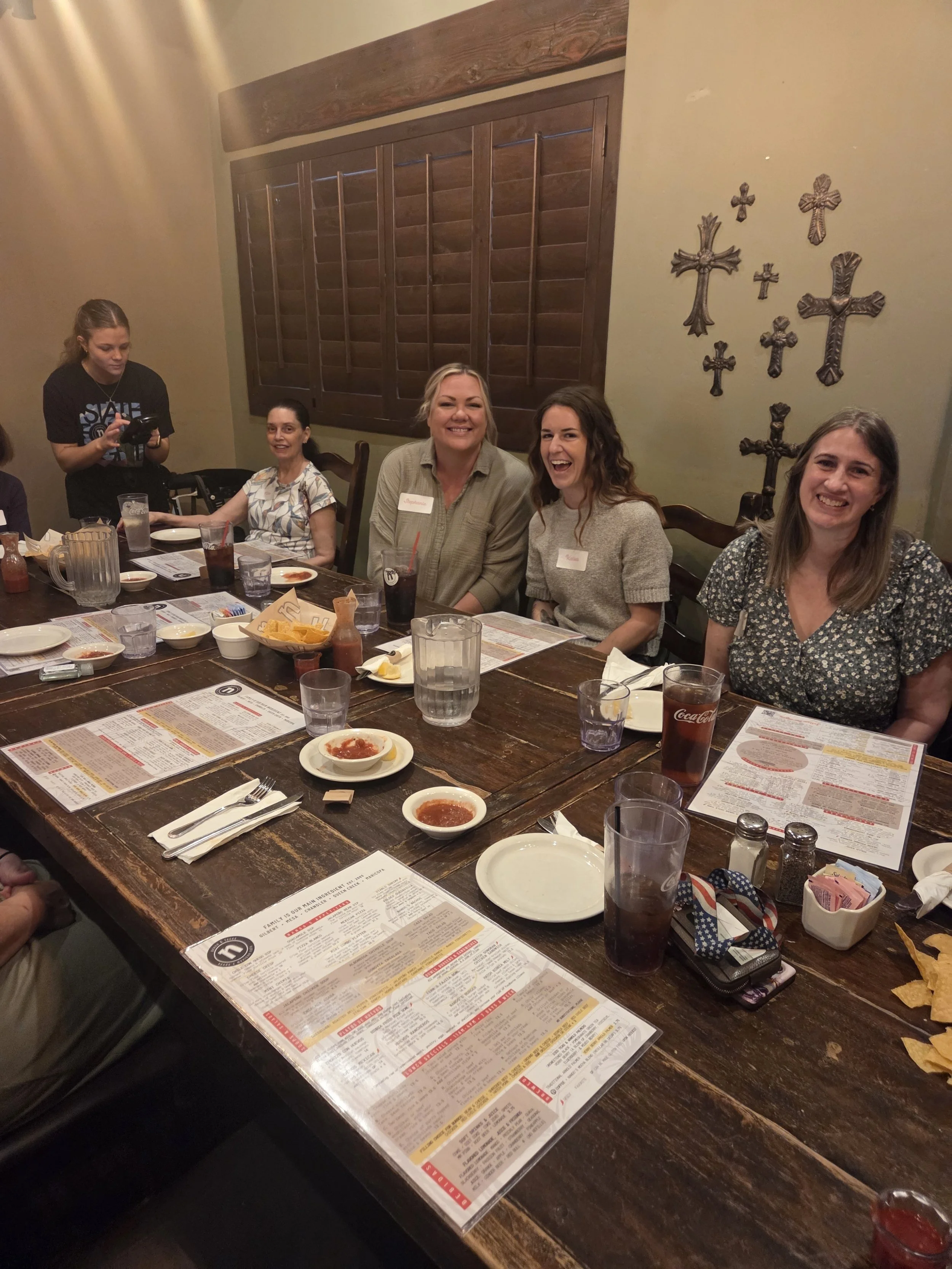 Women's Ministry members at a monthly lunch
