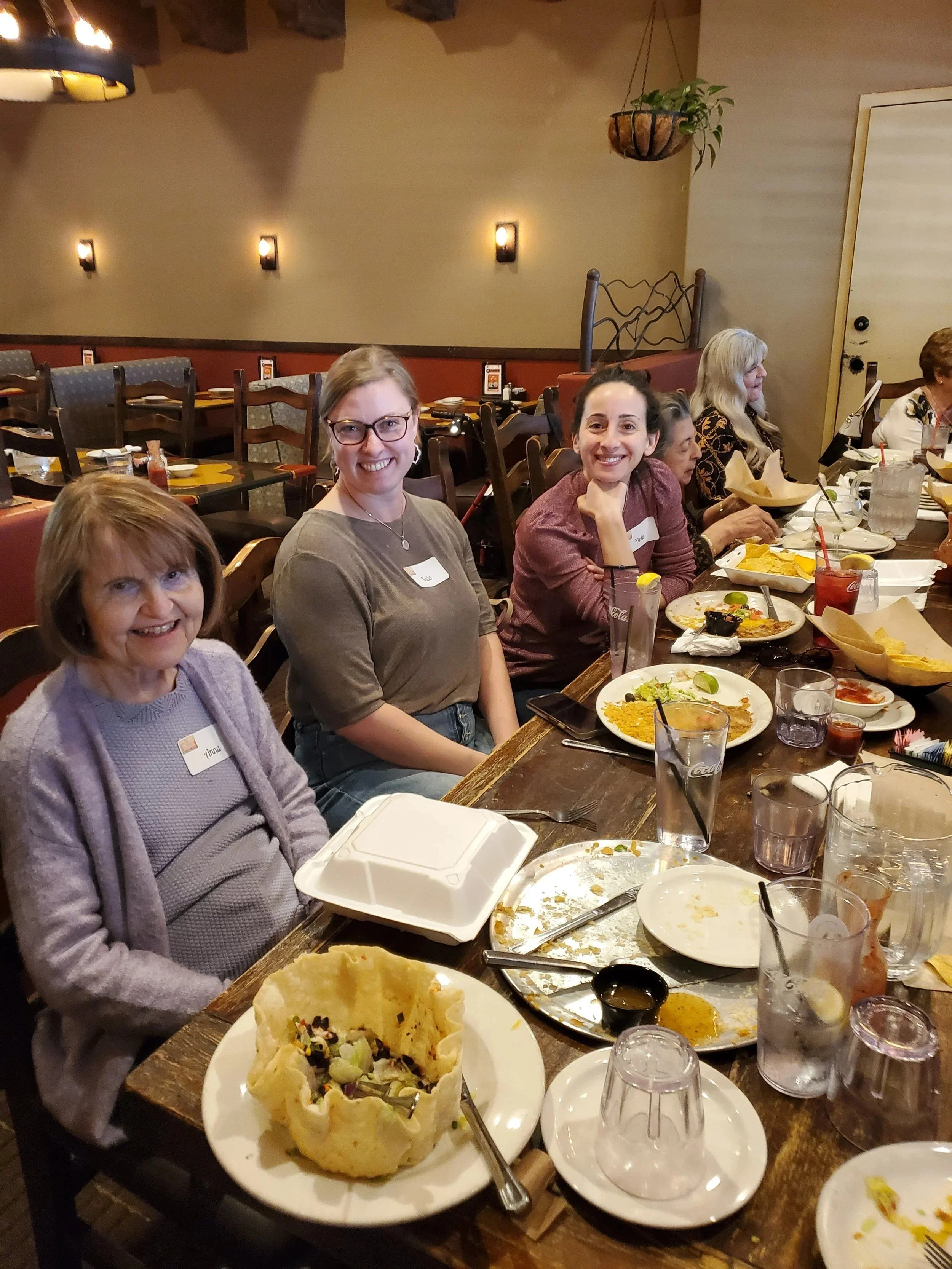 Women's Ministry members at a monthly lunch